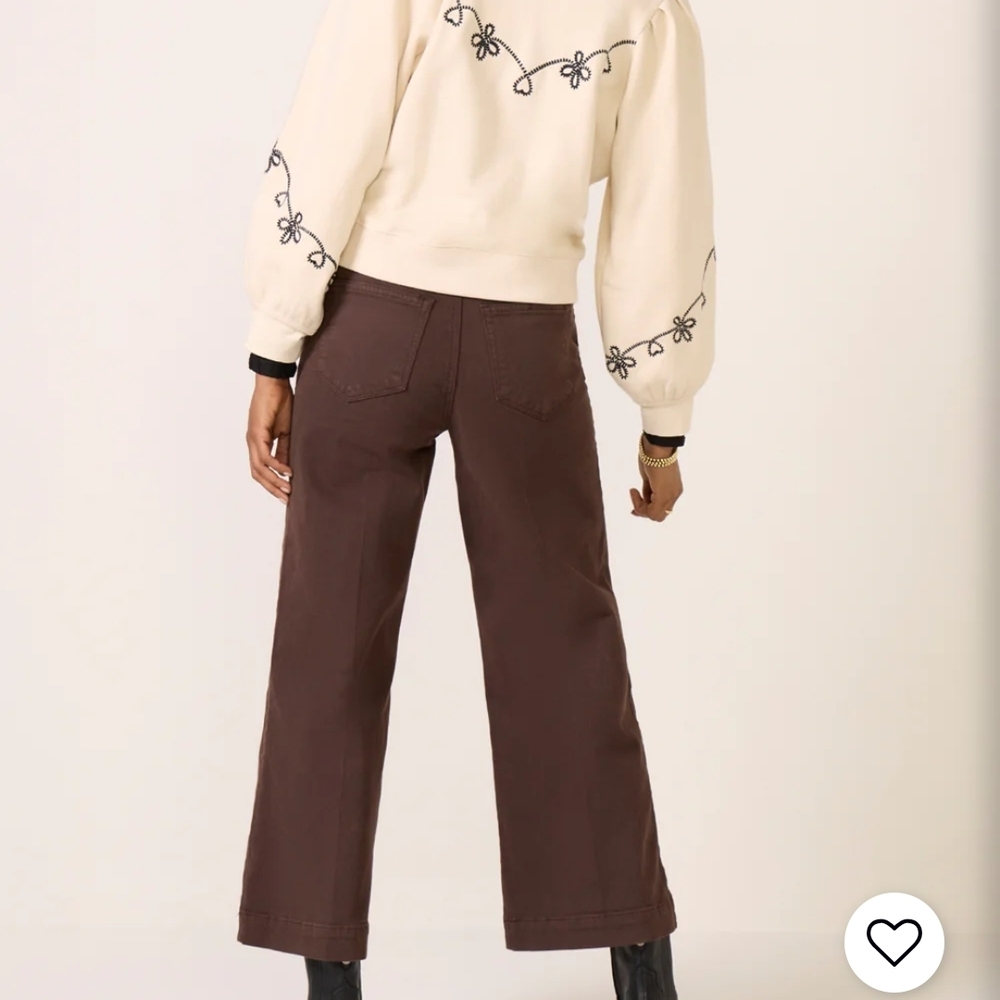 PAIGE Anessa High Rise Wide Leg Jeans in Rich Chocolate - Size 25